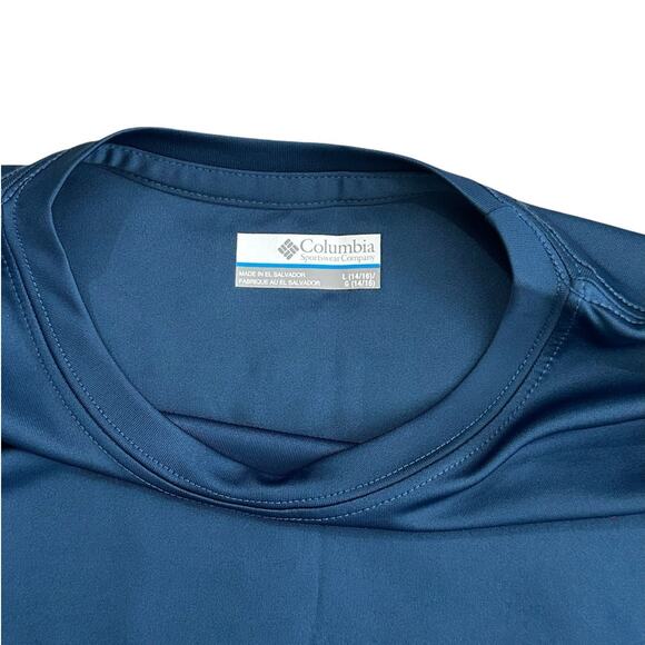 COLUMBIA PFG Boy's Performance Navy Fish Flag Top Large NWOT - Picture 3 of 4